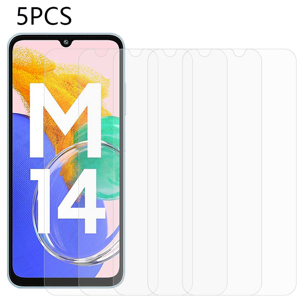 5PCS For Samsung Galaxy M14 4G 0.3mm Screen Protector 2.5D Arc Edge Tempered Glass Film 5PCS For Samsung Galaxy M14 4G 0.3mm Screen Protector 2.5D Arc Edge Tempered Glass Film